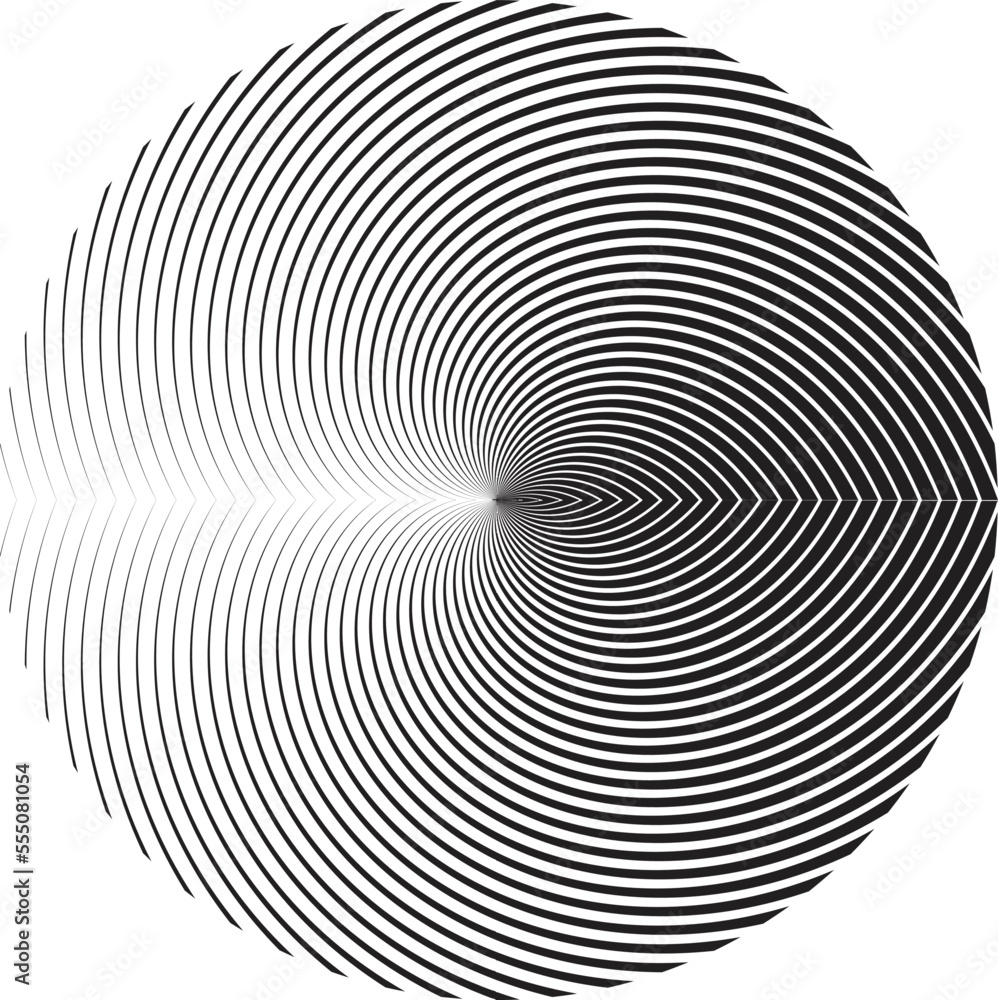 Obraz premium Lines in Circle Form . Spiral Vector Illustration .Technology round Logo . Design element . Abstract Geometric shape . Striped border frame for image