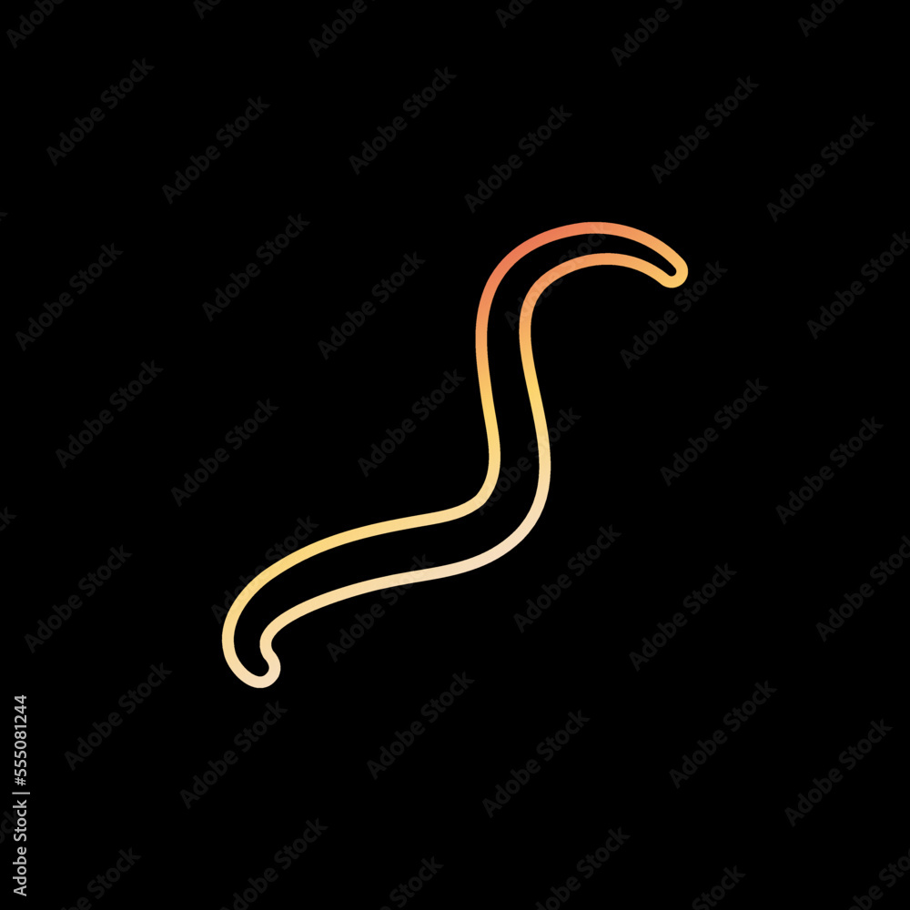 Ascariasis vector concept yellow line icon or logo element Ascariasis vector concept yellow line icon or logo element