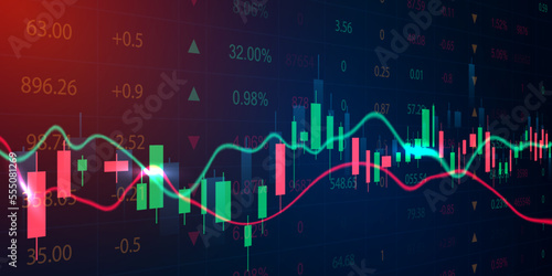 business vector illustration design Stock market charts or Forex trading charts for business and finance ideas.
