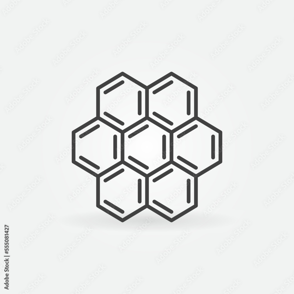 Chemical Hexagon Compound vector concept linear icon Chemical Hexagon Compound vector concept linear icon