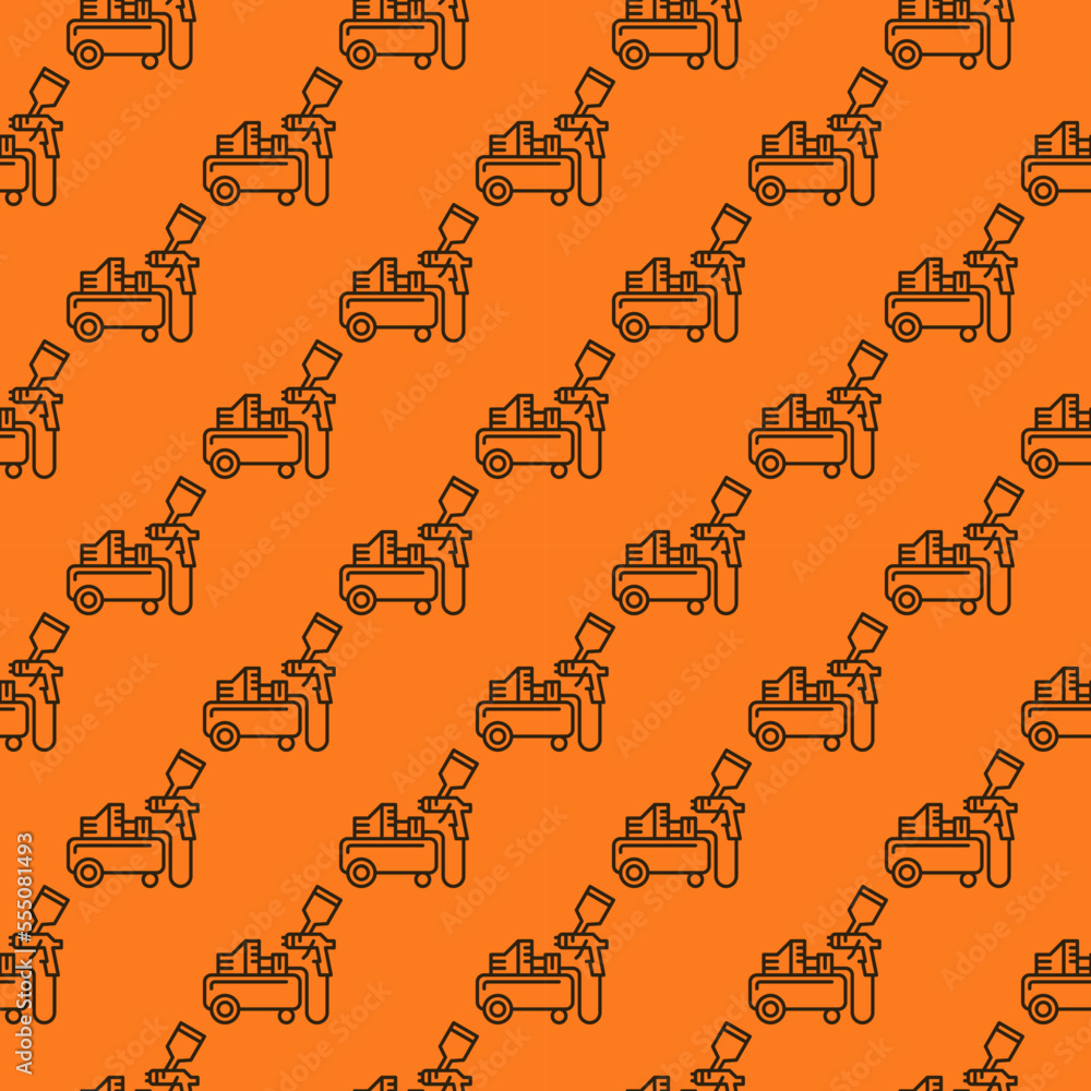 Compressor and Paint Spray Gun pattern. Auto Body Painting seamless background Compressor and Paint Spray Gun pattern. Auto Body Painting seamless background