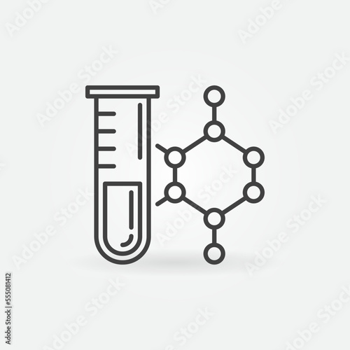 Chemical Compound and Test Tube vector Lab Glassware concept line icon