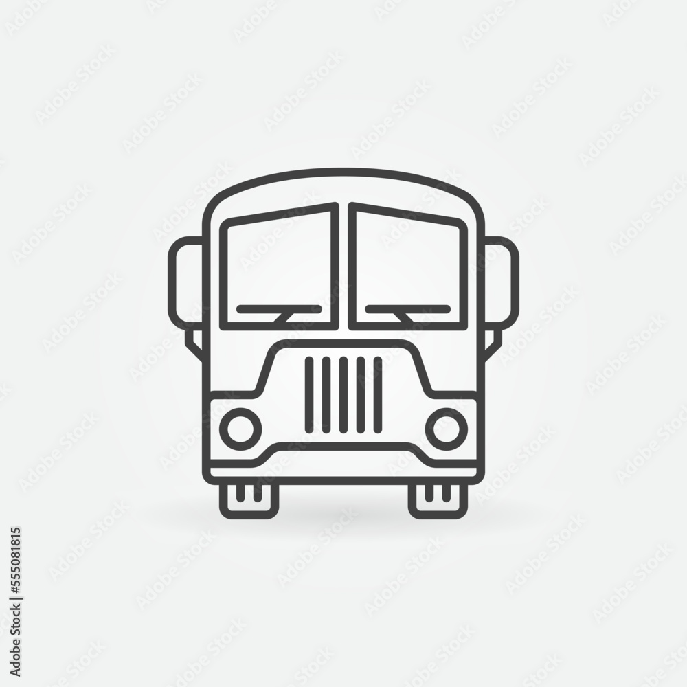 Old School Bus vector concept minimal line icon or sign Old School Bus vector concept minimal line icon or sign