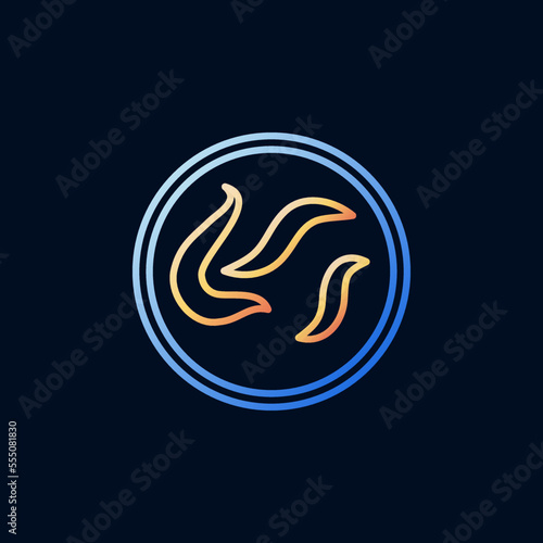 Petri Dish and Helminths parasites vector concept creative line icon