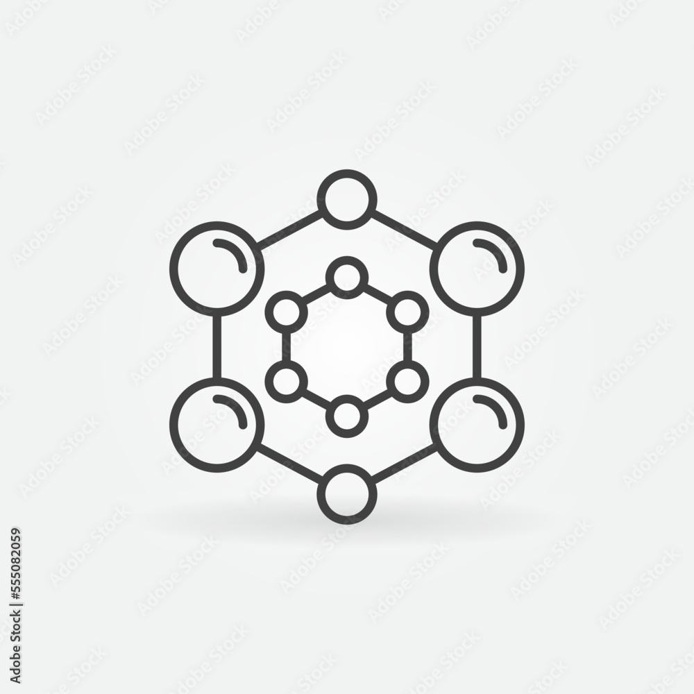 Vector Chemical Molecule Formula concept abstract thin line icon Vector Chemical Molecule Formula concept abstract thin line icon