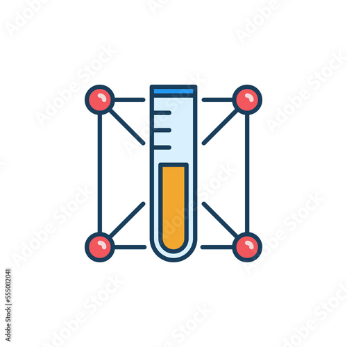 Test Tube with Chemistry Molecule Chemical colored vector icon