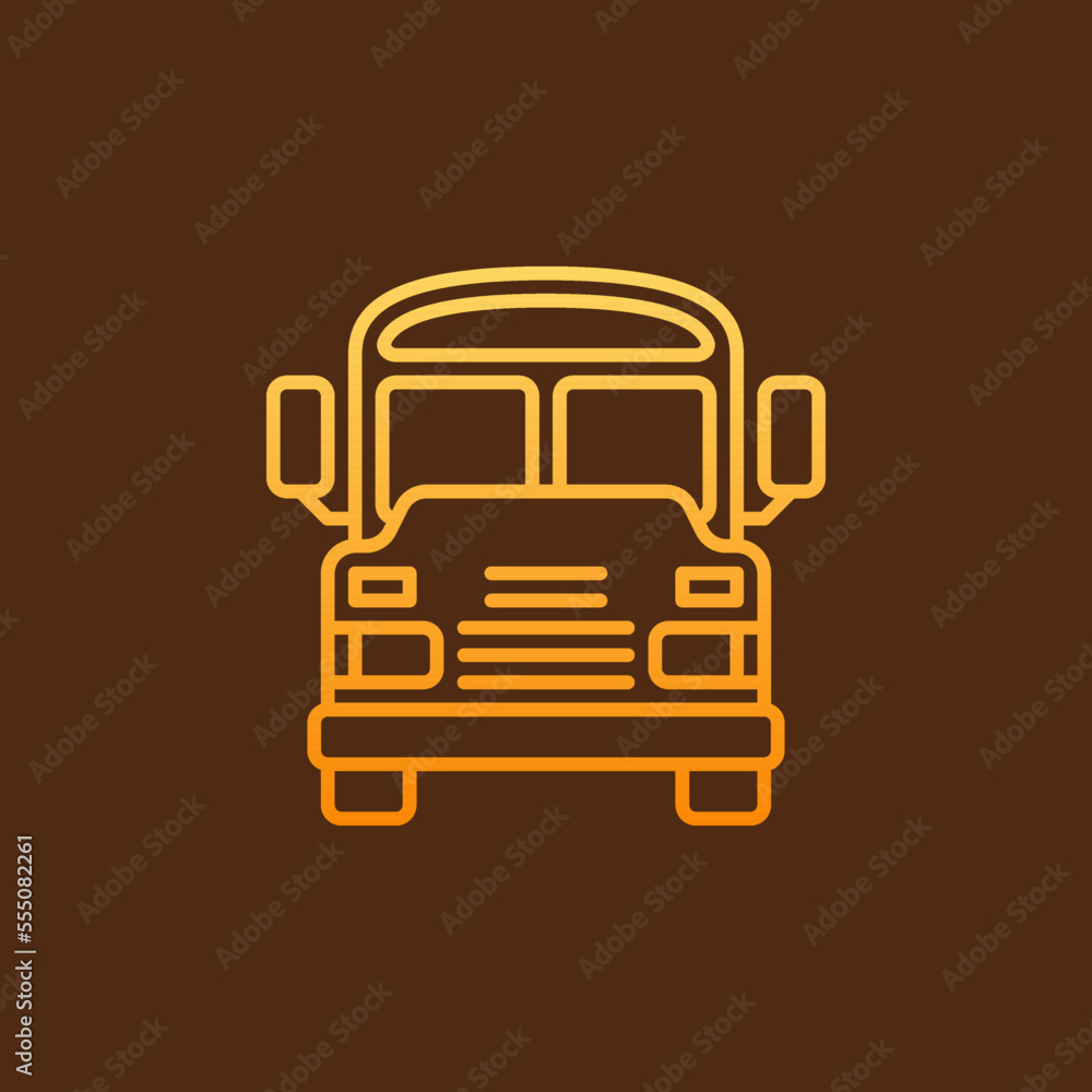 Yellow School Bus creative line icon - Schoolbus vector linear sign Yellow School Bus creative line icon - Schoolbus vector linear sign