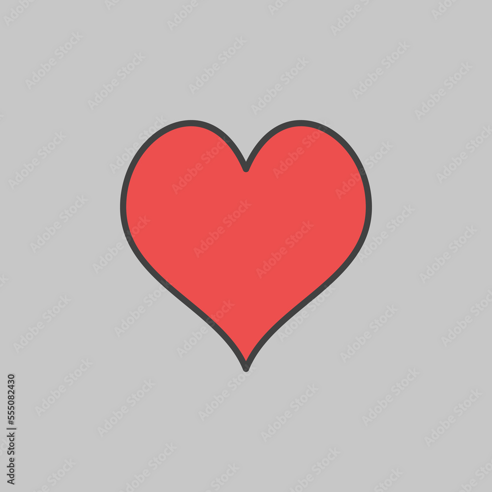Hearts Card Suit vector concept red minimal icon or symbol