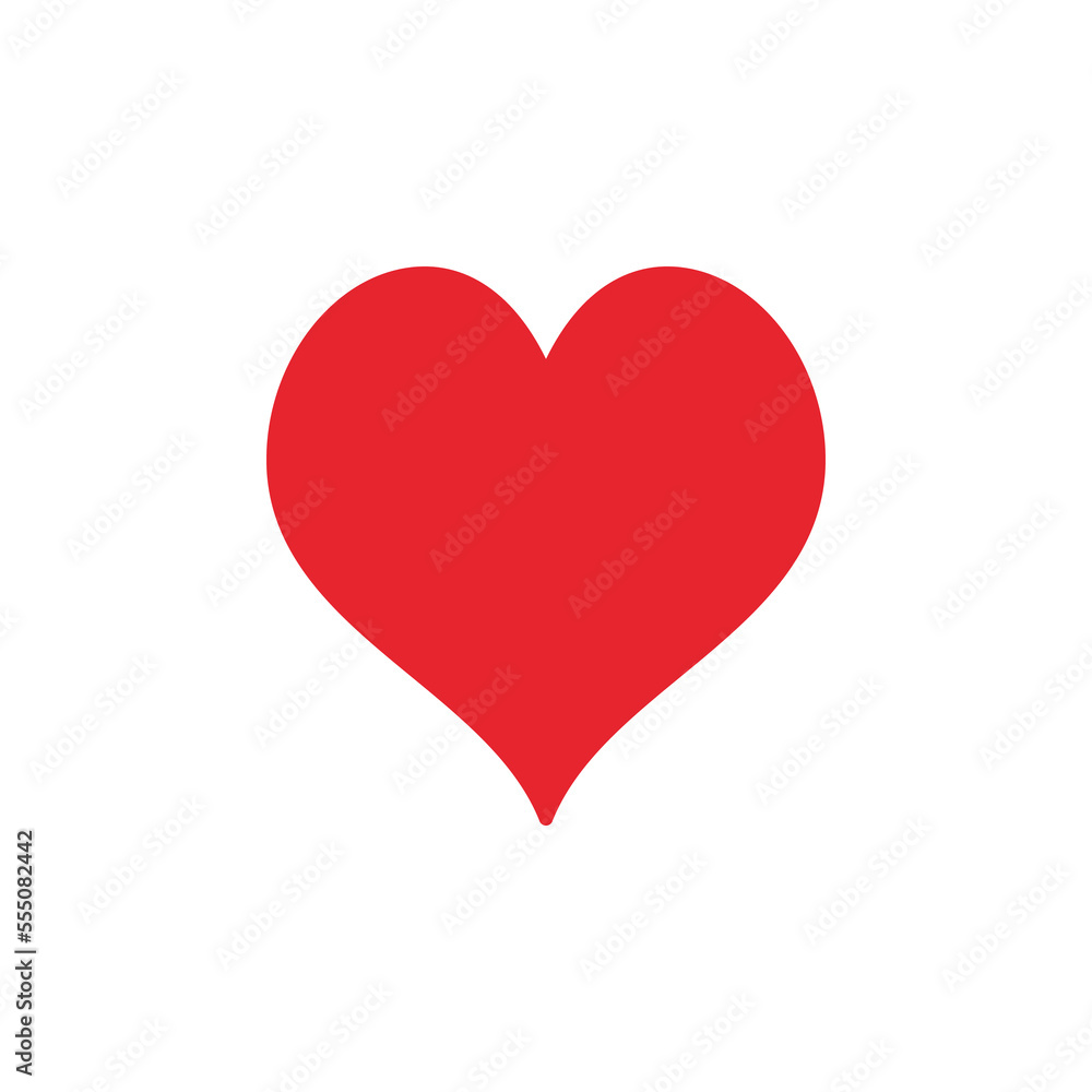 Hearts Playing Card Suit vector concept red solid minimal icon or symbol