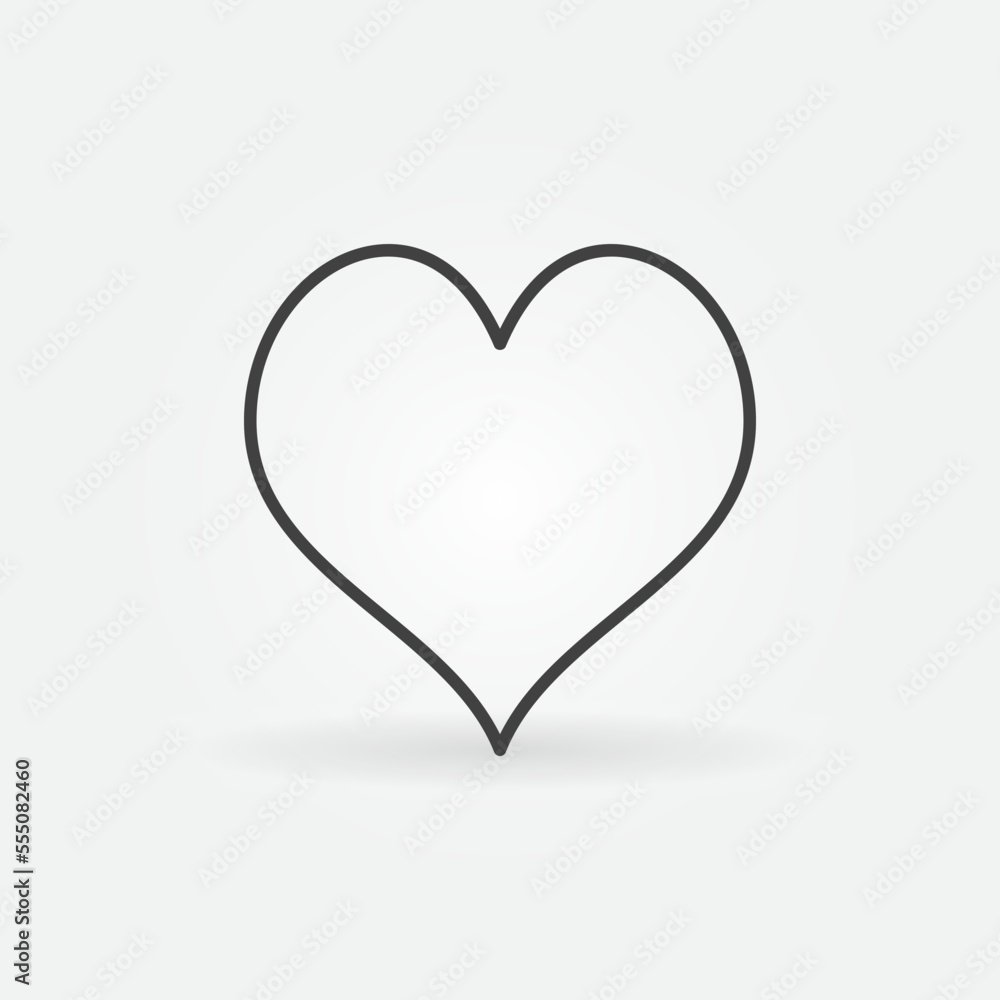 Hearts Playing Card Suit vector concept thin line minimal icon