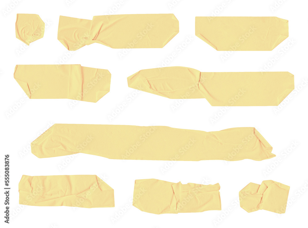 Adhesive, masking tape strips isolated on transparent background. Extracted. Adhesive, masking tape strips isolated on transparent background. Extracted.
