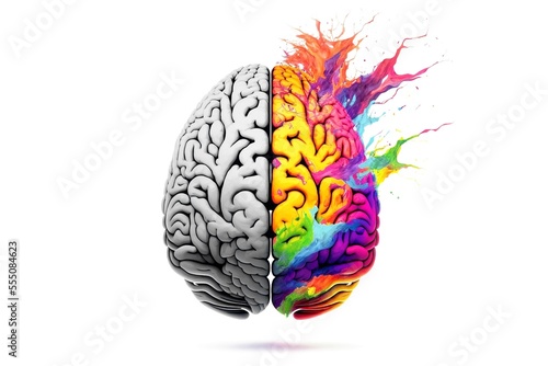 Half colourful brain | Generative AI