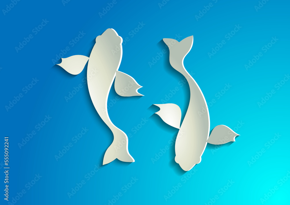 Vivid Fish Paper On Flat Style Vector Design Vivid Fish Paper On Flat Style Vector Design