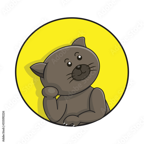 cat pose daydream cute cartoon vector