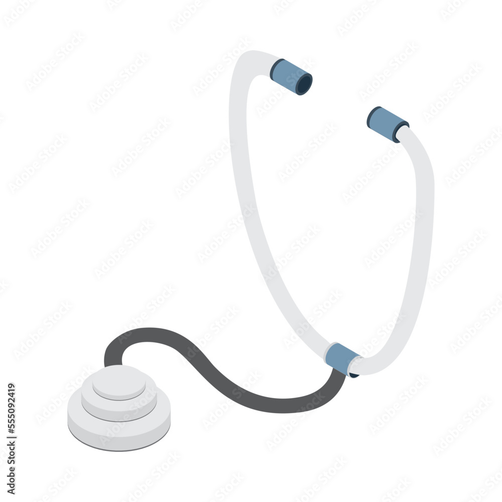 Medical Stethoscope Isometric Composition Medical Stethoscope Isometric Composition