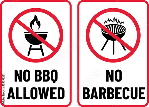 No bbq allowed, no barbecue in this area print ready sign vector