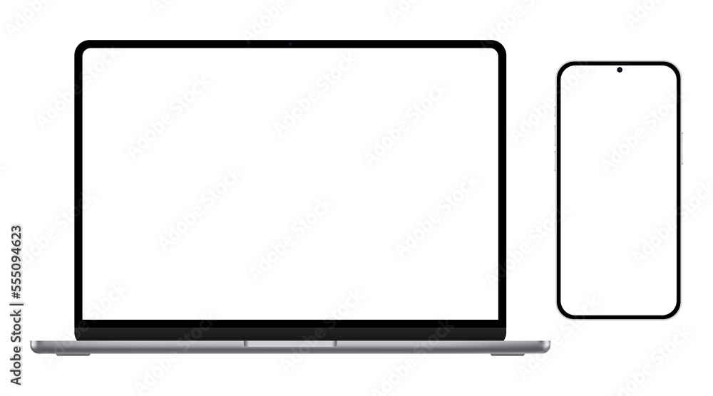 Transparent laptop and smartphone device for mockup. Transparent laptop and smartphone device for mockup.