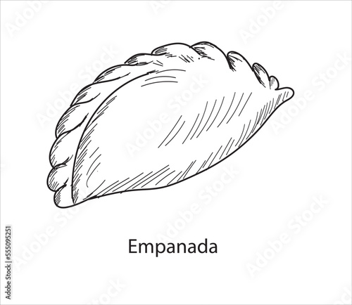 Empanada mexican food vector. Best Mexican Dishes. Latin american food illustration.