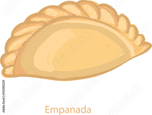 Empanada mexican food vector. Best Mexican Dishes. Latin american food illustration.