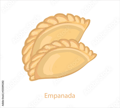 Empanada mexican food vector. Best Mexican Dishes. Latin american food illustration.