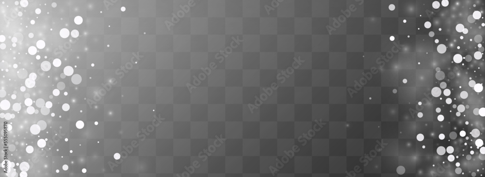 White Snowfall Vector Transparent Panoramic