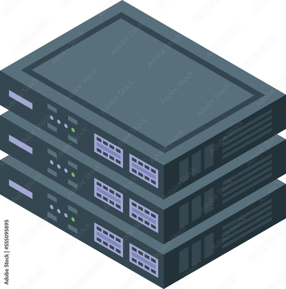 Server vpn icon isometric vector. Secure computer. System online Server vpn icon isometric vector. Secure computer. System online