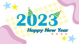 Happy new year template design, vector and illustration. Greeting for new year 2023.