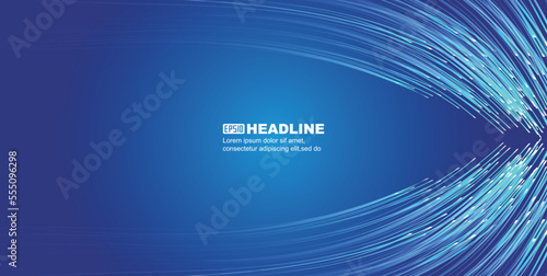 Blue lines of technology stretching symmetrically into the distance