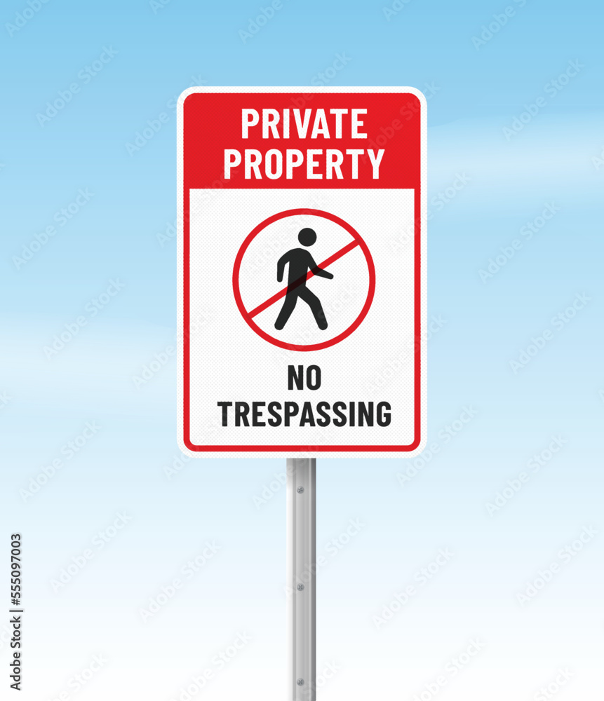 Private property no trespassing realistic sign mockup Private property no trespassing realistic sign mockup