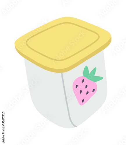 Plastic container for baby food flat icon