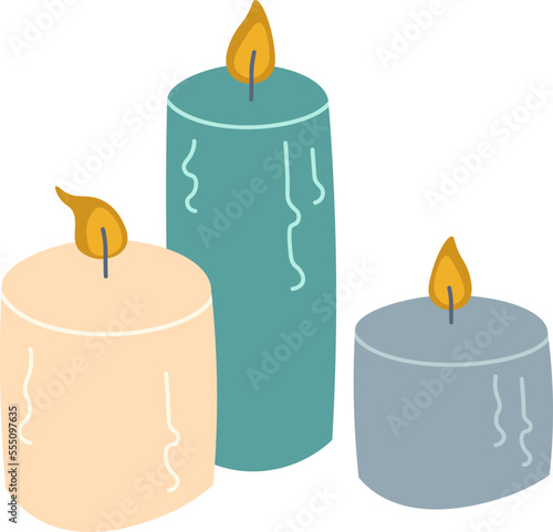 Decorative scented candles flat icon Aromatherapy