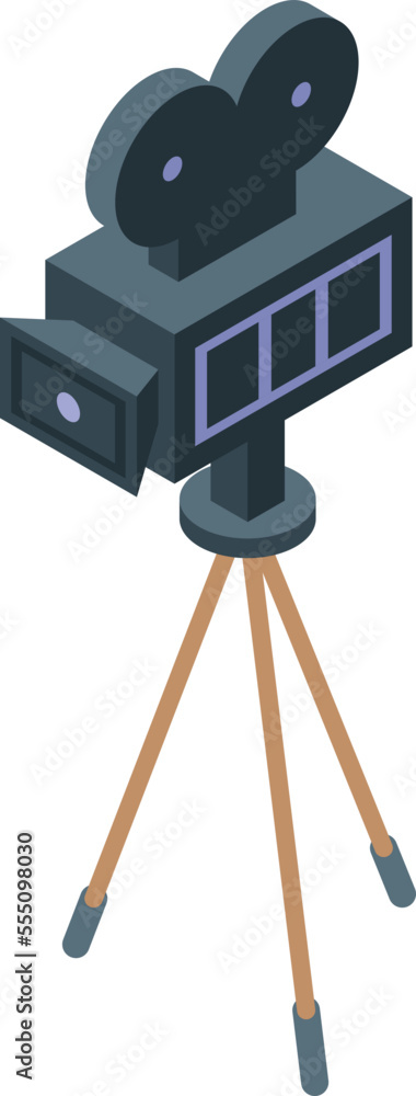 Cinema camera icon isometric vector. Drive movie. Car night Cinema camera icon isometric vector. Drive movie. Car night