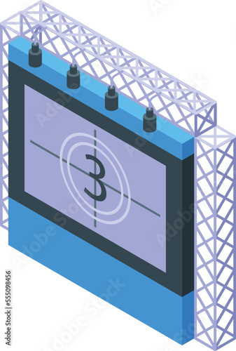 Air cinema panel icon isometric vector. Drive movie. Car screen