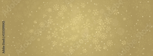 Silver Snowflake Vector Panoramic Gold