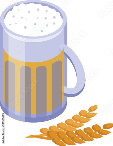 Beer mug icon isometric vector. Map travel. Country culture