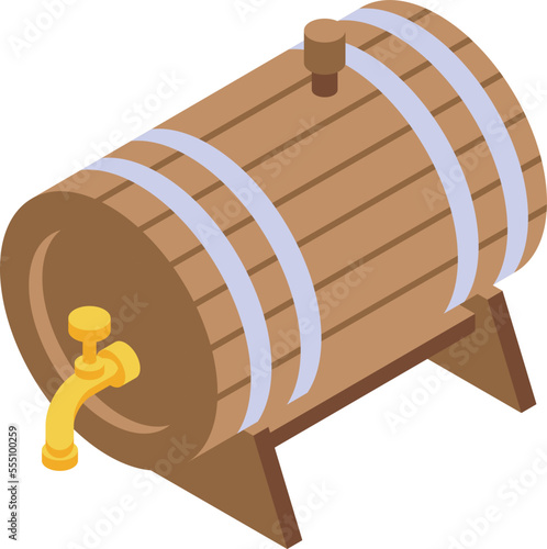 Beer barrel icon isometric vector. Prague landmark. Republic travel