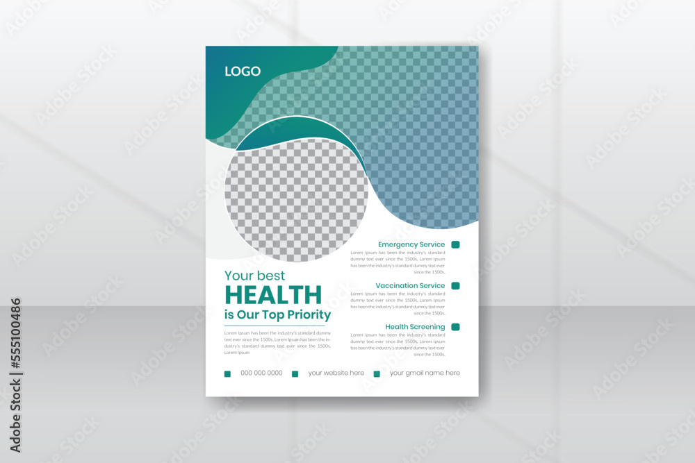 Fototapeta premium Corporate healthcare and medical flyer template Healthcare and medical flyer. 