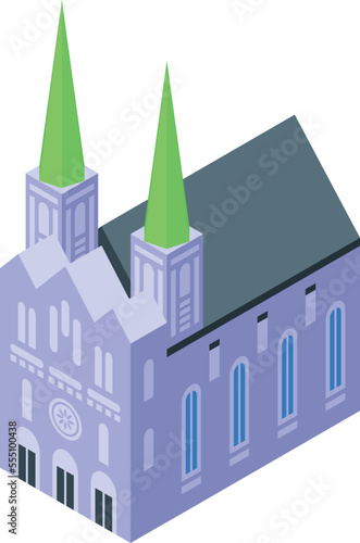 Prague castle icon isometric vector. Republic landmark. Nature culture