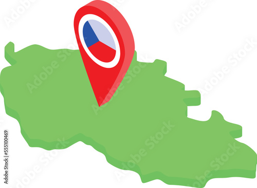Czech Republic landmark icon isometric vector. Prague travel. Map country