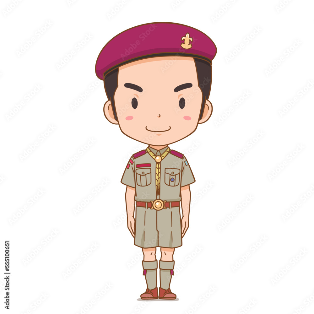 Cartoon character of senior boy scout. Cartoon character of senior boy scout.