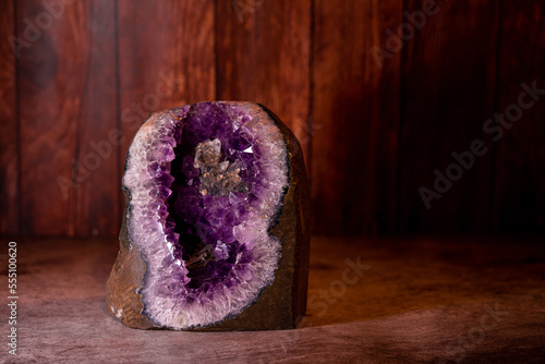 minerals with amethyst druse as still life
