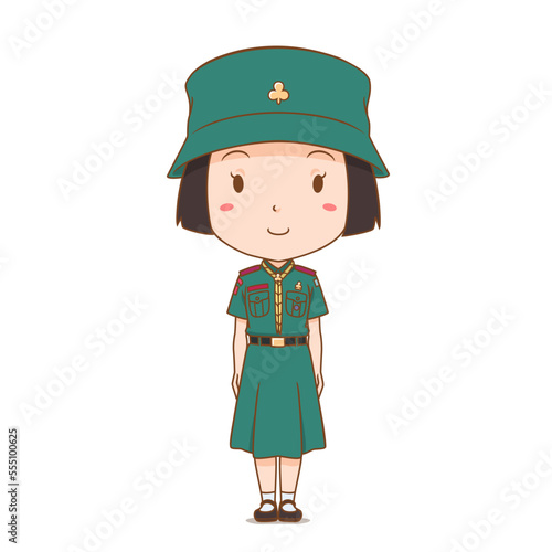 Cartoon character of girl scout.