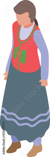 Czech Republic woman icon isometric vector. Travel map. Praga tourism