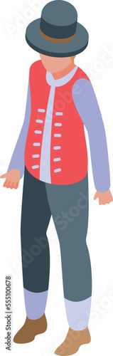 Czech Republic man icon isometric vector. Travel culture. People culture