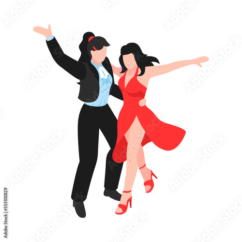 Dancing Lesbian Couple Composition