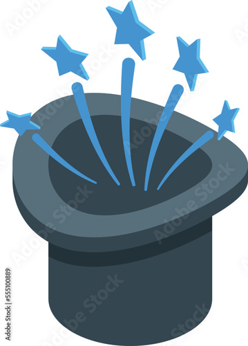 Magic star hat icon isometric vector. Top magician. Circus show