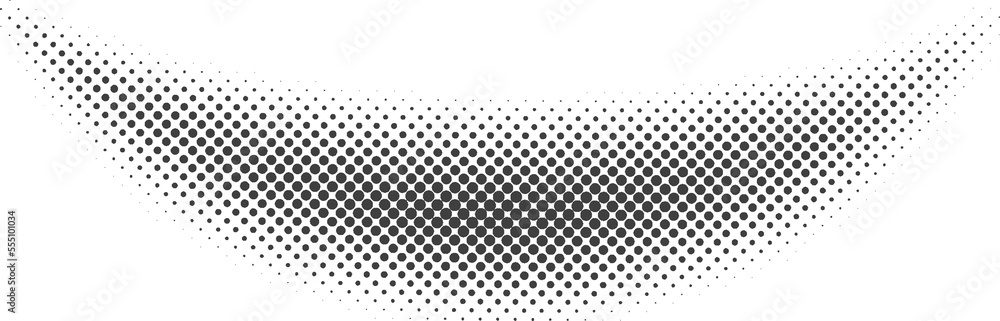 Halftone wavy shape. Dotted gradient wave. Fluid curved element. Pop art Halftone wavy shape. Dotted gradient wave. Fluid curved element. Pop art