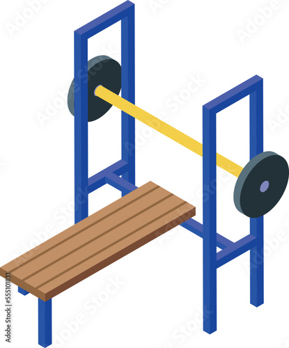 Pull up bench icon isometric vector. Street workout. Sport park