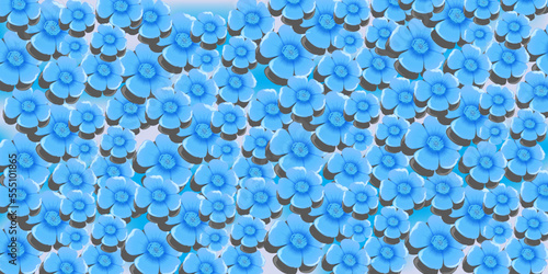 Vector seamless beautiful pattern flower and leaves flat background