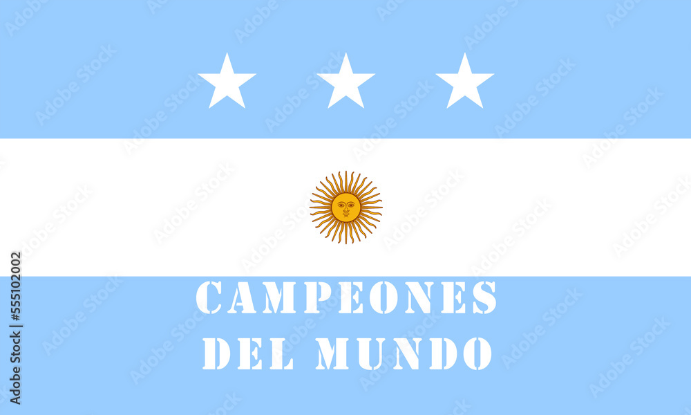Argentina soccer world champion, now there are 3 stars on the chest of the shirt. Graphic illustration with the flag of Argentina and the champions stars! Argentina soccer world champion, now there are 3 stars on the chest of the shirt. Graphic illustration with the flag of Argentina and the champions stars!